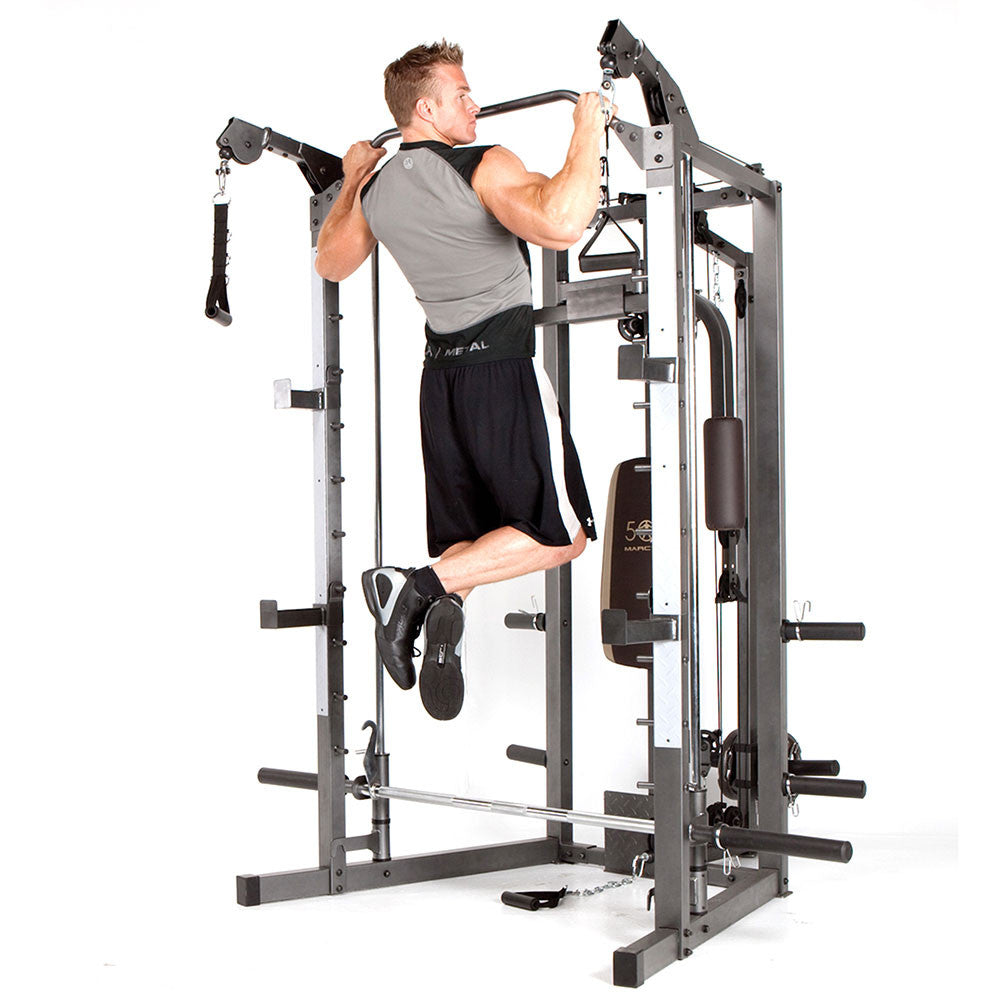 marcy-sm-4008-smith-machine-kraftstation-mit-bank-latzug image 3