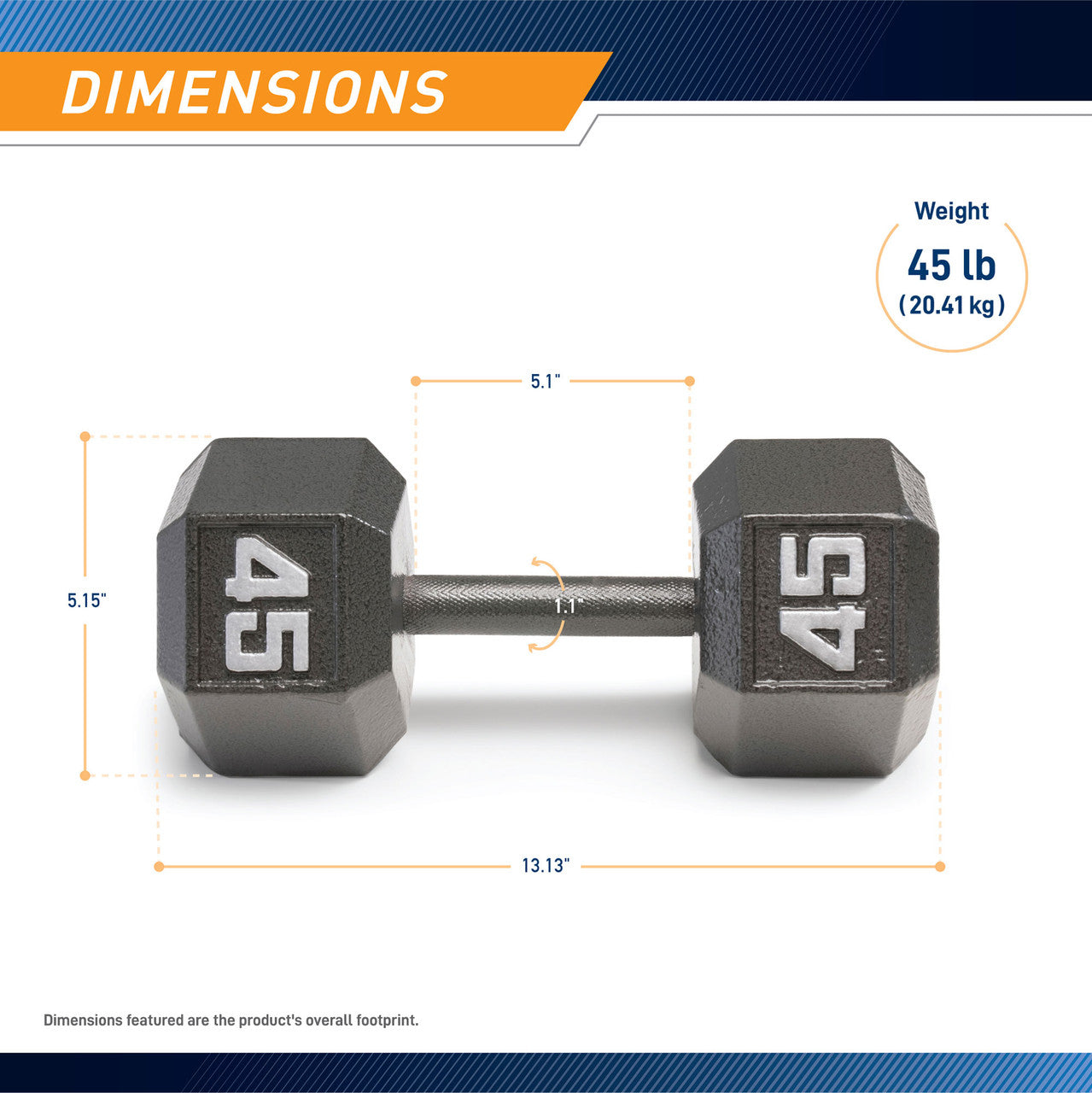 marcy-weights-and-bars-iv-2045-kurzhantel-45lbs-eisen-sechskant image 3