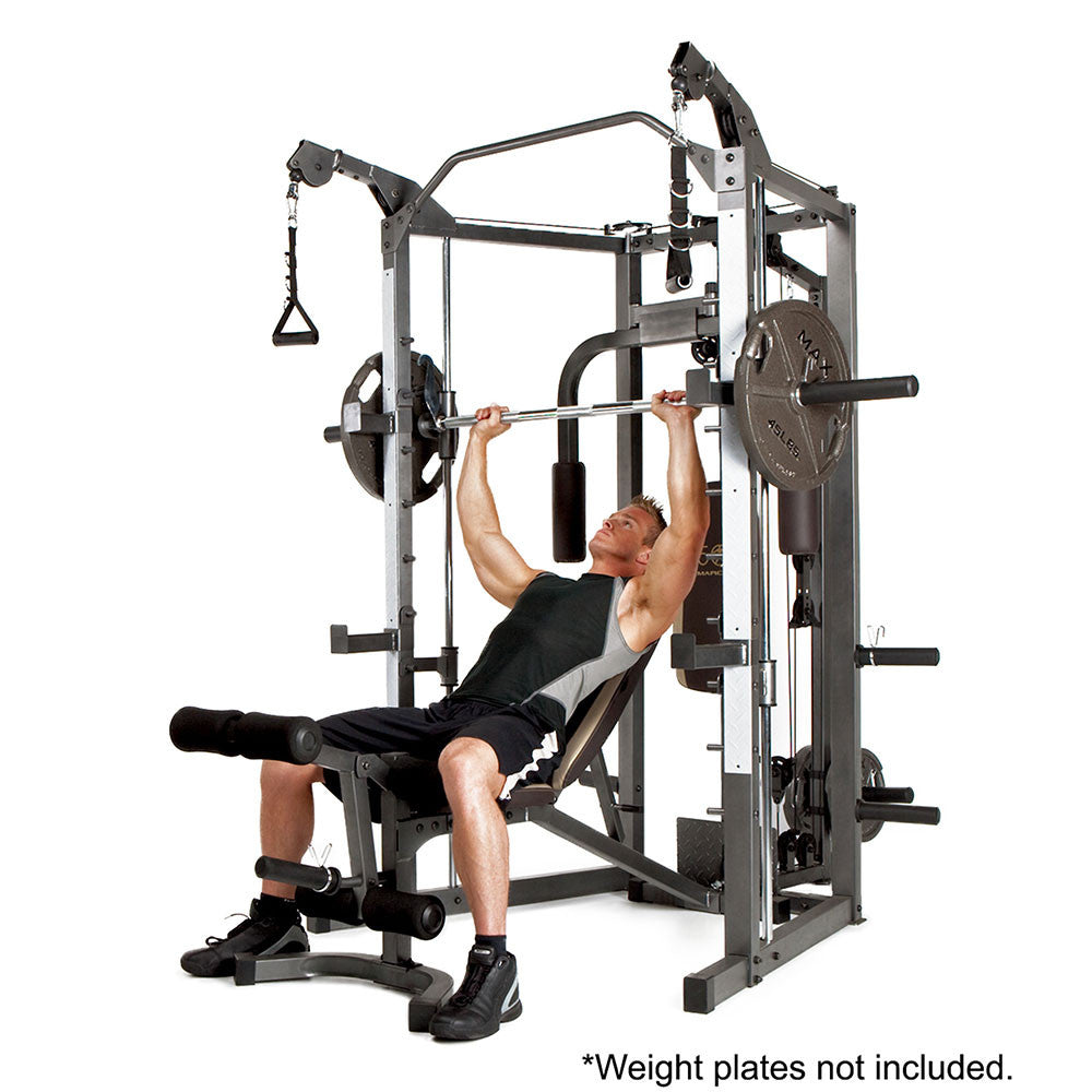 marcy-sm-4008-smith-machine-kraftstation-mit-bank-latzug image 5