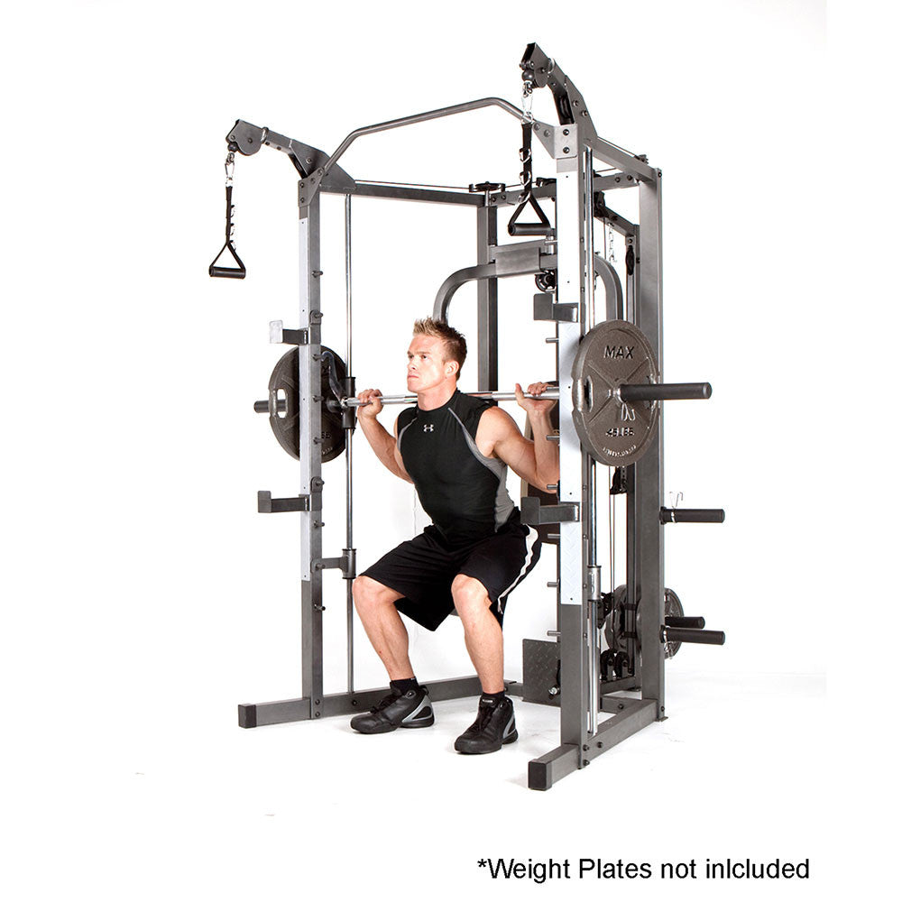 marcy-sm-4008-smith-machine-kraftstation-mit-bank-latzug image 4