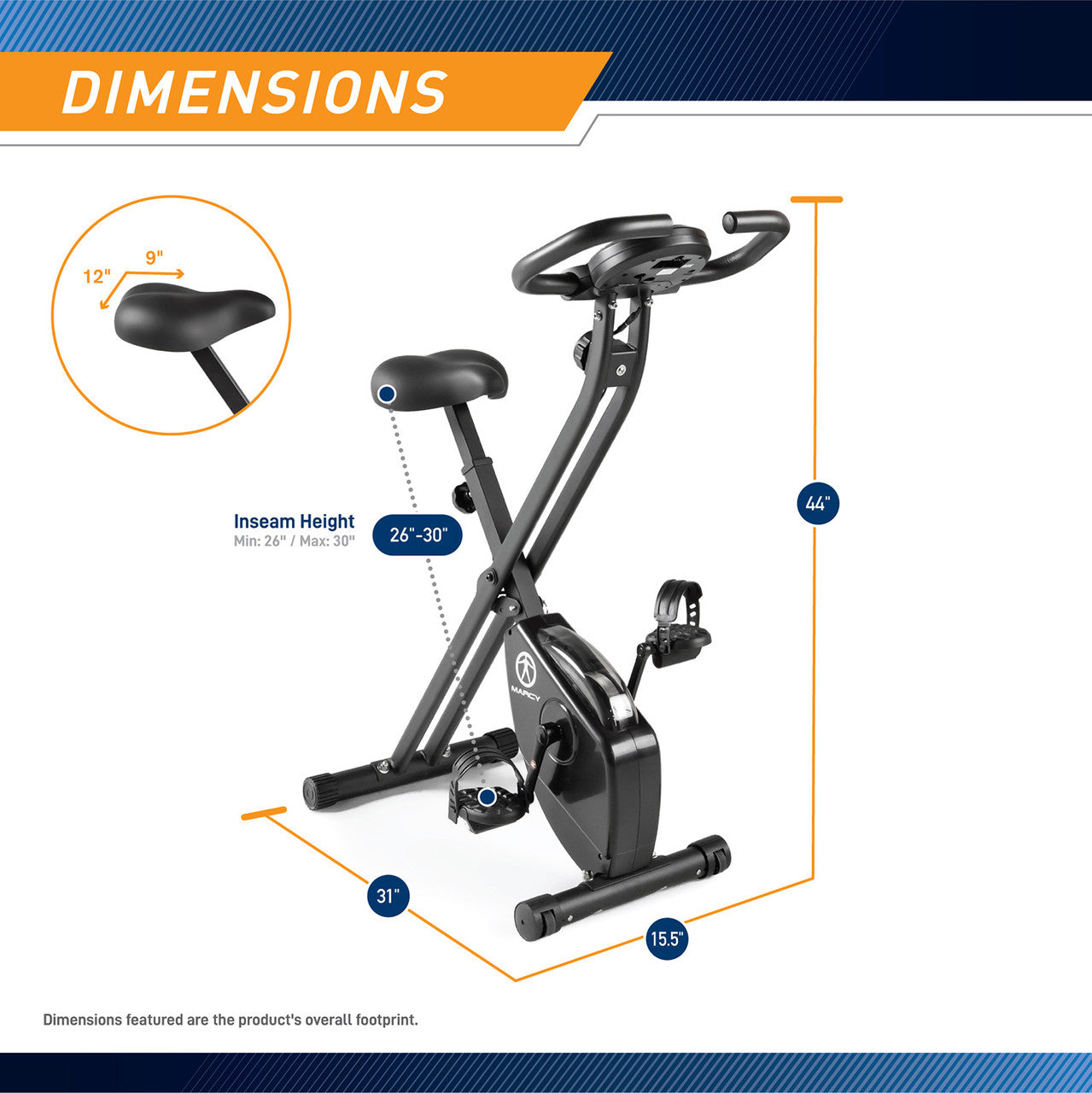 marcy-ns-654-heimtrainer-klappbar-schwarz-ergometer image 3