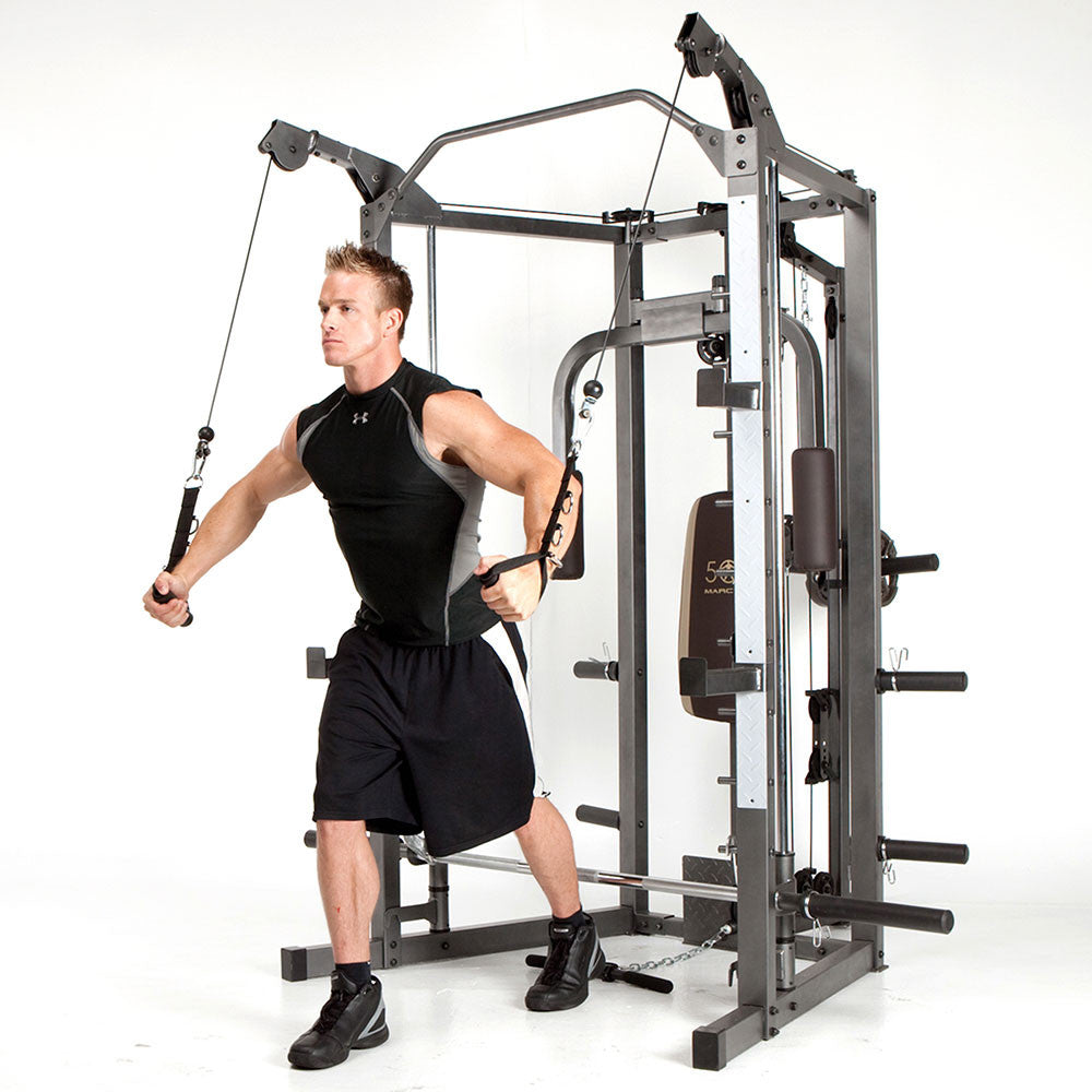 marcy-sm-4008-smith-machine-kraftstation-mit-bank-latzug image 2
