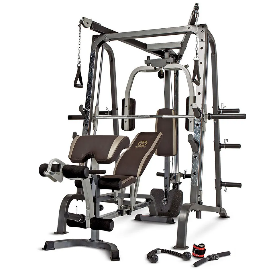 marcy-md-9010g-smith-machine-kraftstation-mit-bank-und-kabelzug image 1