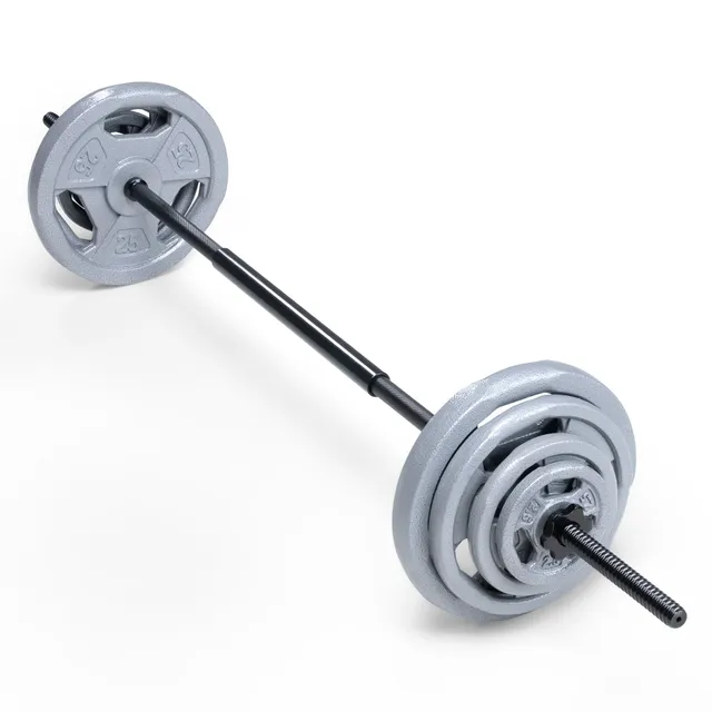 marcy-b5g-125-hantelset-125-lbs-gusseisen-langhantel-standard image 1