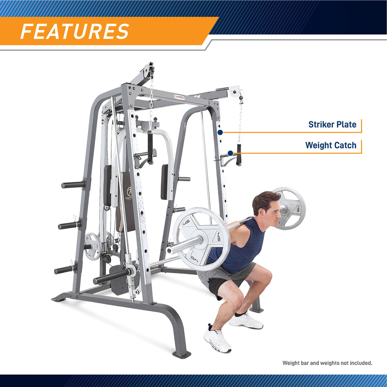marcy-md-9010g-smith-machine-kraftstation-mit-bank-und-kabelzug image 6
