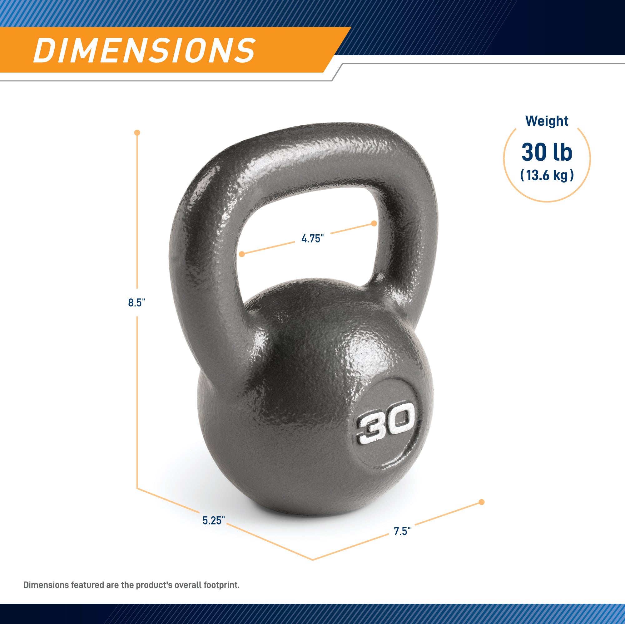 marcy-hkb-030-kettlebell-30-lbs-gusseisen-hammertone image 3