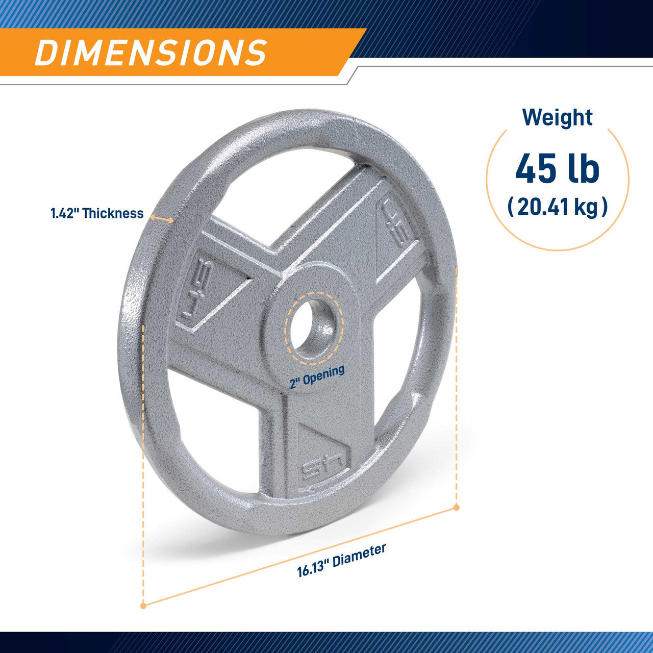 marcy-mcw-45-olympia-hantelscheibe-20-4-kg-gusseisen image 3