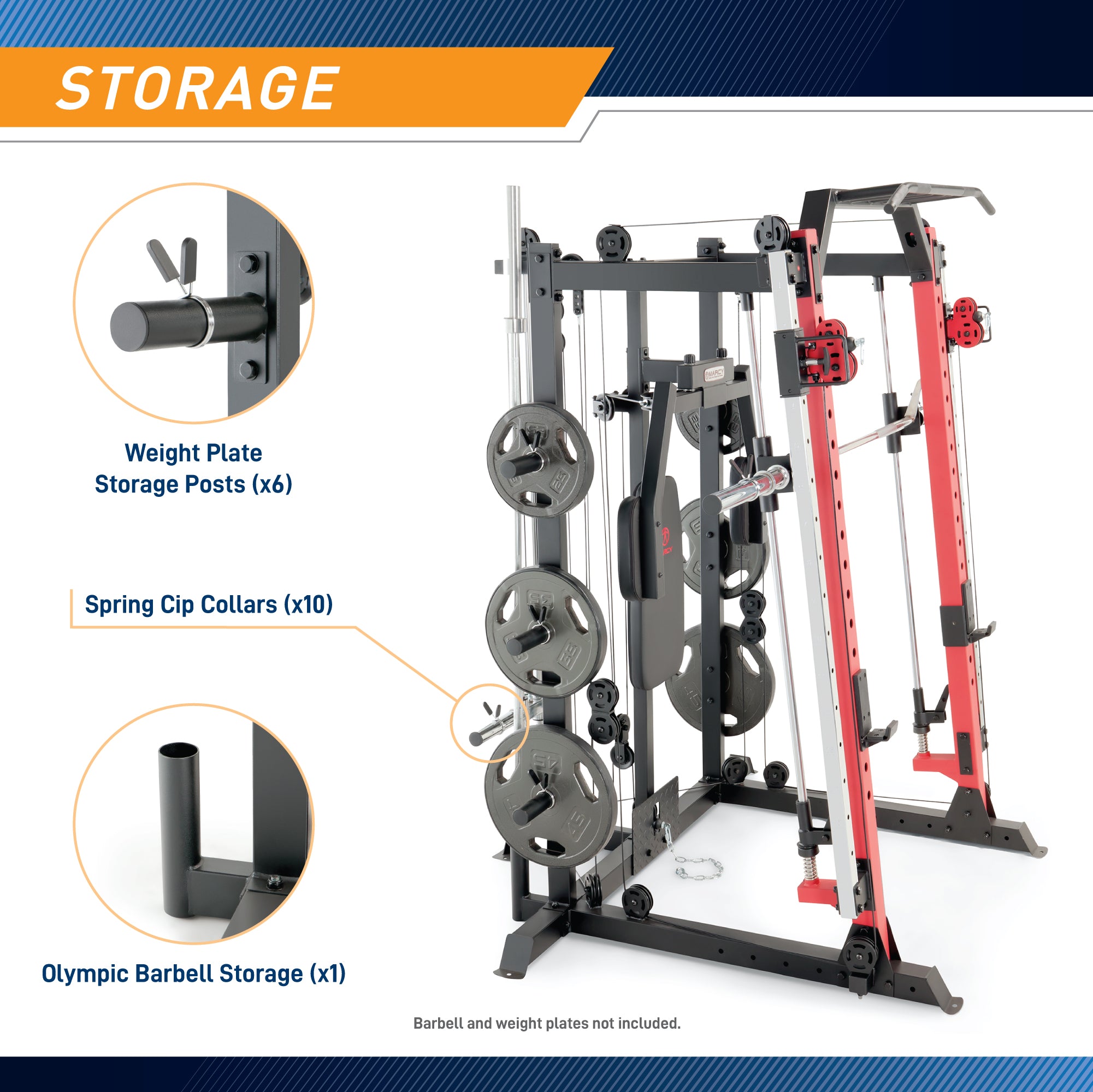 marcy-sm-4033-smith-machine-kraftstation-mit-klimmzugstange image 4