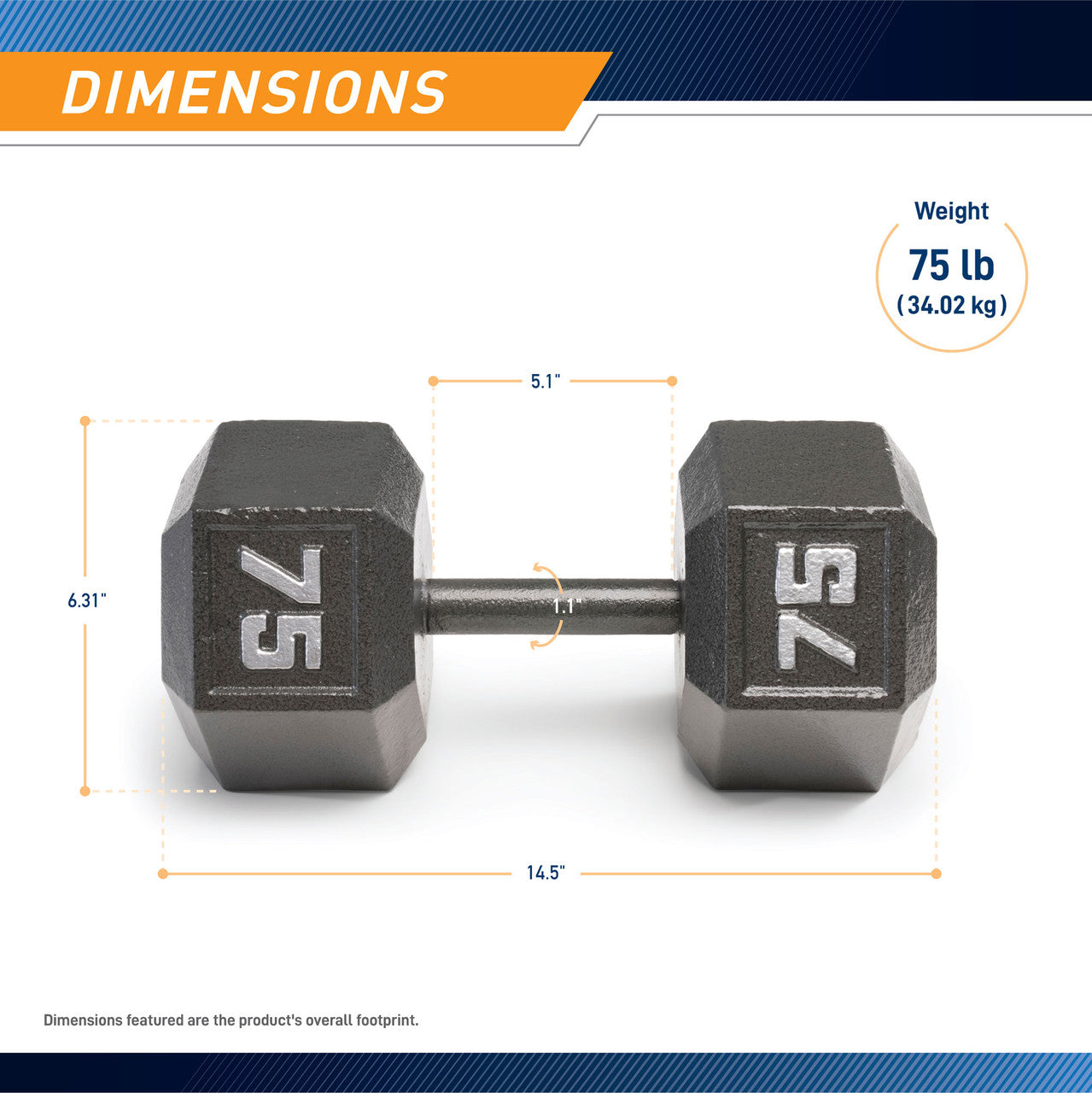 marcy-iv-2075-kurzhantel-sechskant-eisen-34-kg-einzeln image 3