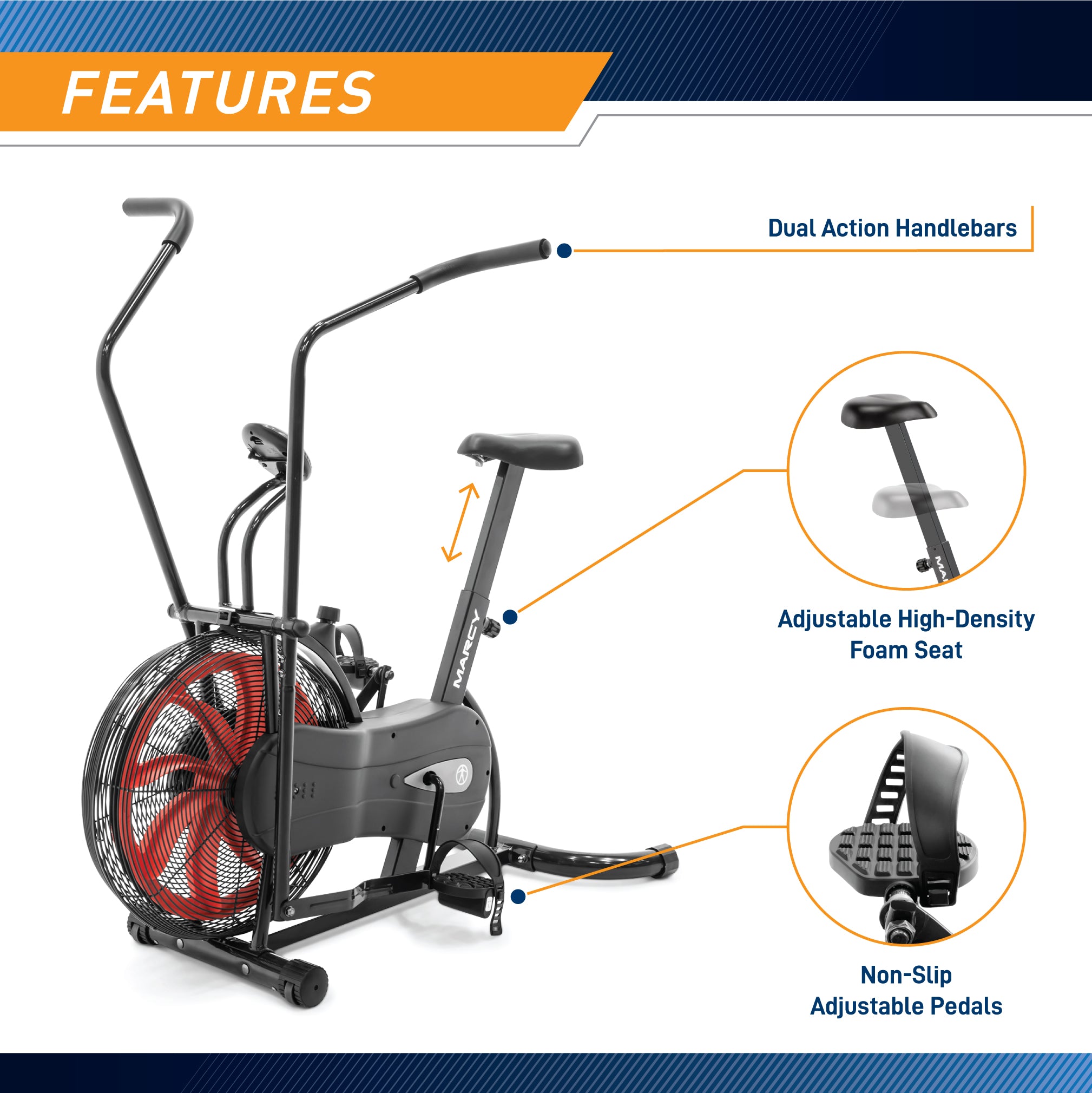 marcy-ns-1000-air-bike-heimtrainer-mit-luftwiderstand-lcd image 7