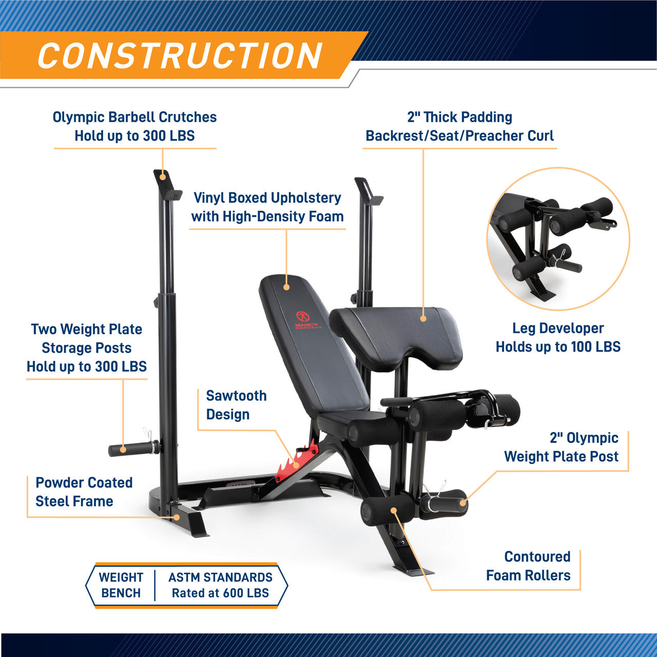 marcy-md-7836-olympic-hantelbank-mit-squat-rack-zweiteilig image 7