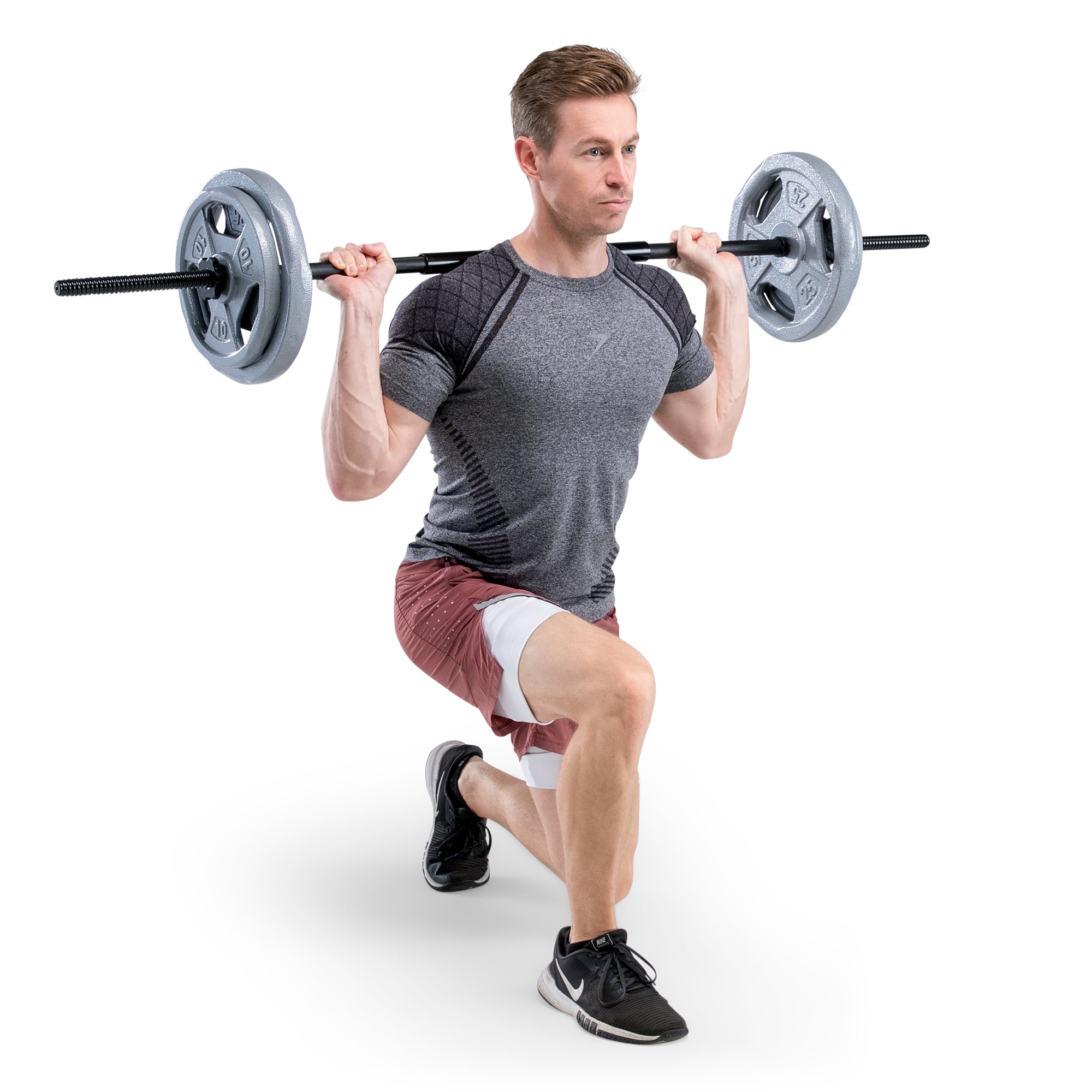 marcy-b5g-125-hantelset-125-lbs-gusseisen-langhantel-standard image 2