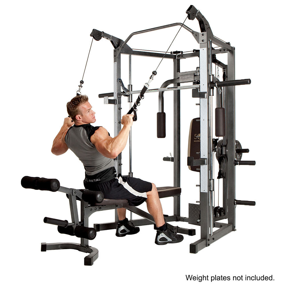 marcy-sm-4008-smith-machine-kraftstation-mit-bank-latzug image 6