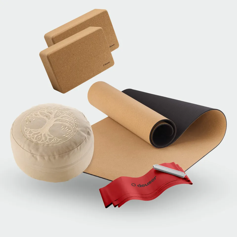 deuser-physio-band-plus-zen-master-yoga-set-natur-kork image 1