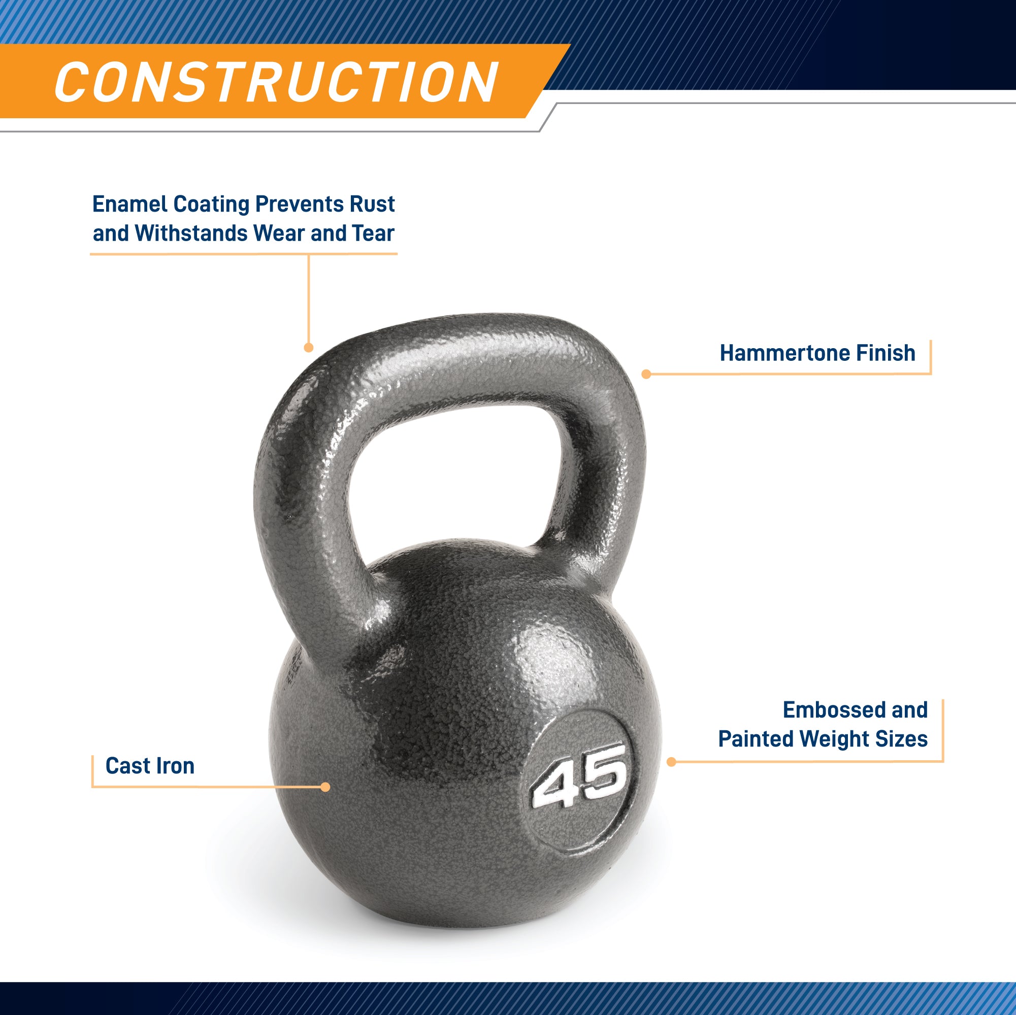 marcy-hkb-045-kettlebell-45-lb-gusseisen-hammertone image 6
