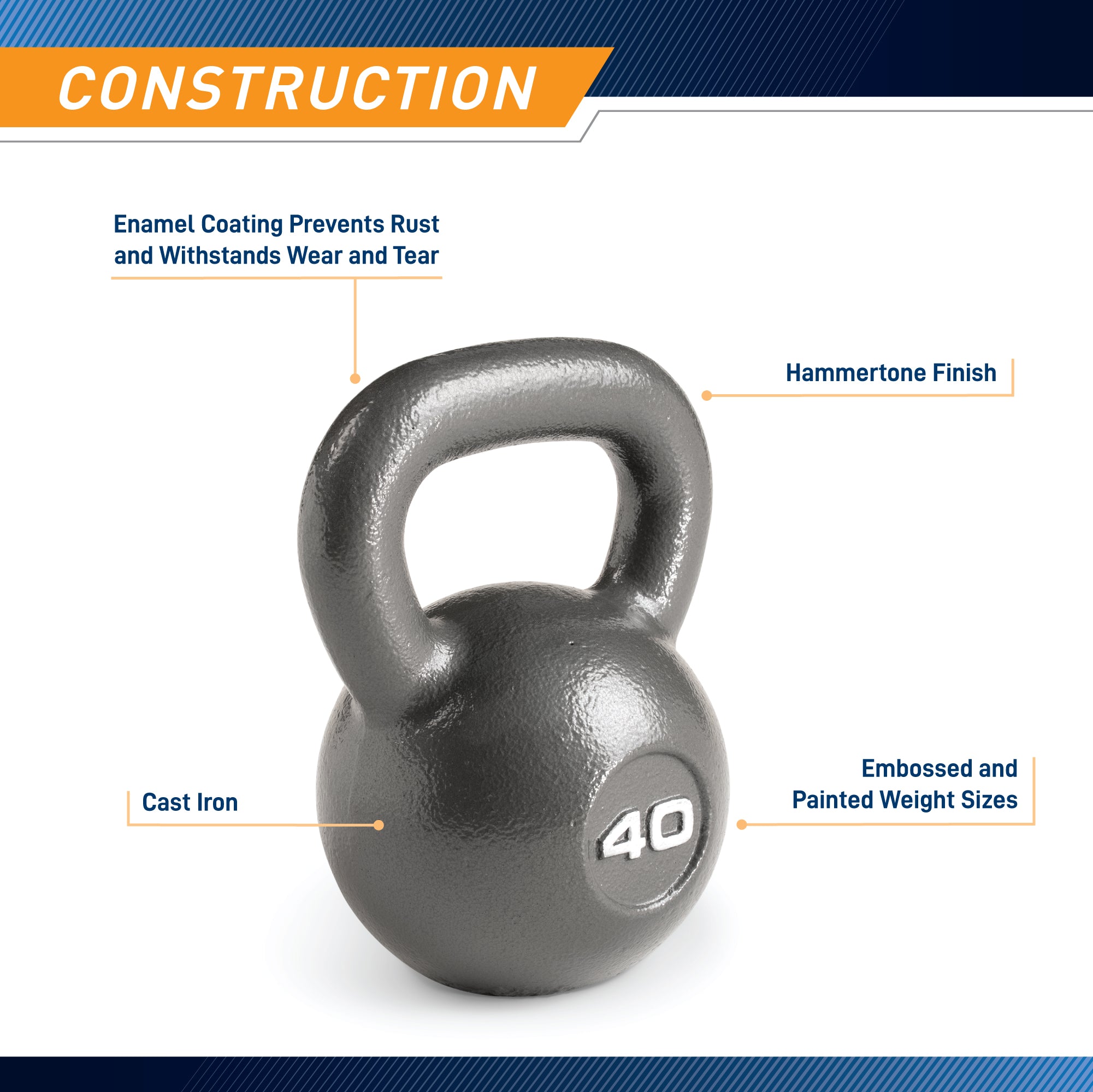 marcy-hkb-040-kettlebell-18-kg-gusseisen-hammerschlag image 6