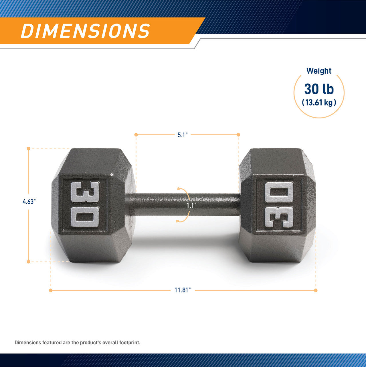 marcy-iv-2030-hex-kurzhantel-30-lbs-eisen-einzeln image 3