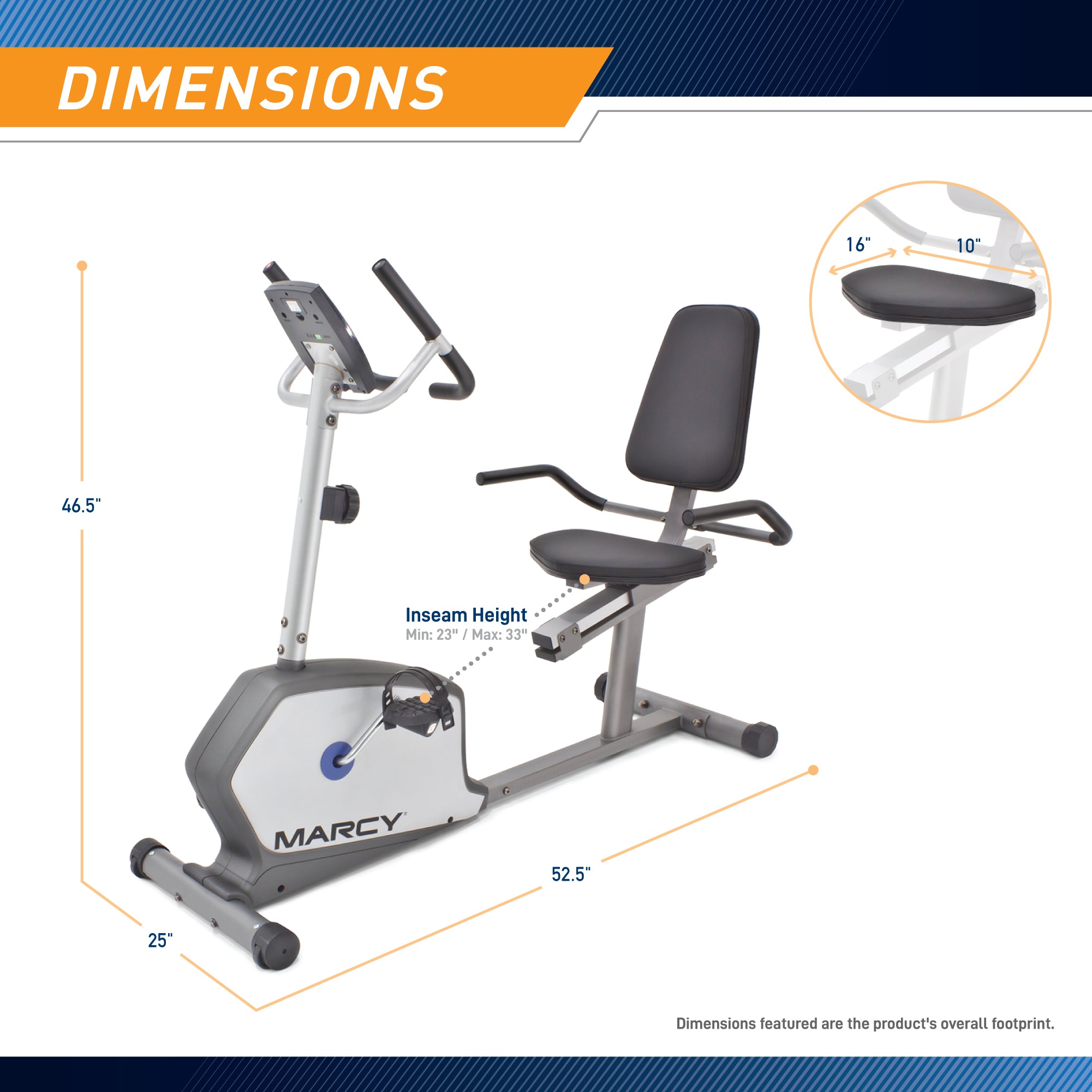 marcy-cardio-equipment-ns-1201r-liege-heimtrainer-magnetbremse-8-stufen image 3