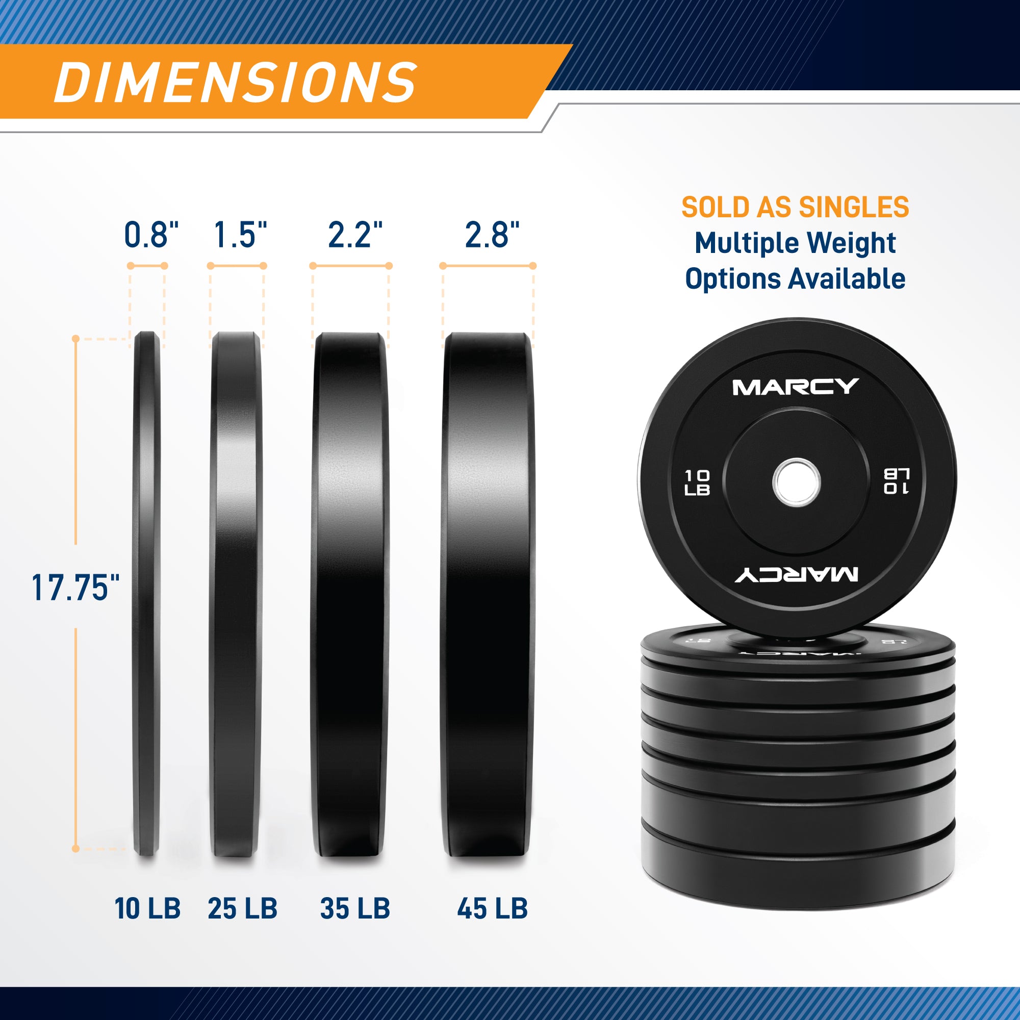 marcy-bpb-bumper-plate-hantelscheibe-gummi-10lb image 6
