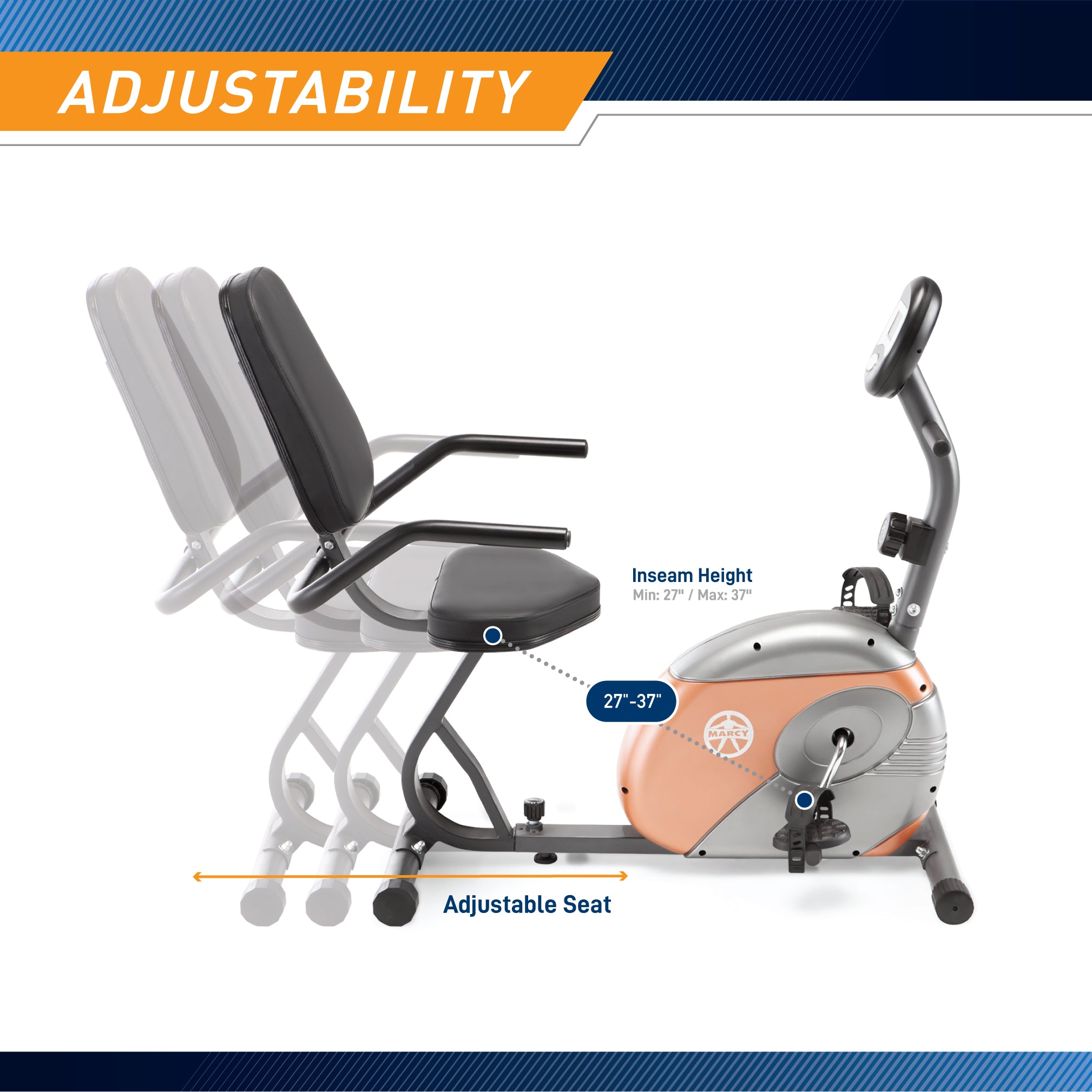 marcy-cardio-equipment-me-709-liegeergometer-bequem-8-stufen image 5