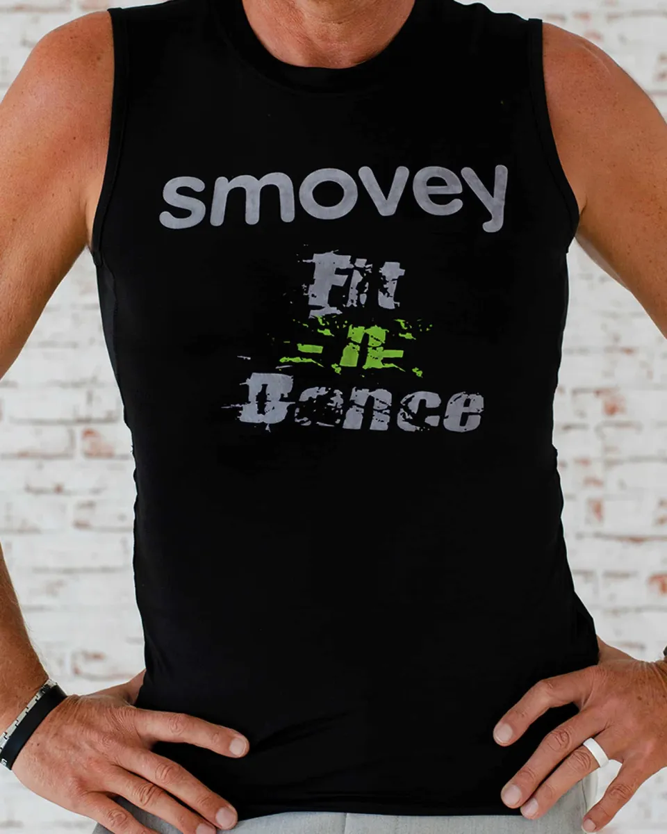 smovey-bekleidung-fitness-shirt-fitness-shirt-schwarz-gr-n-rmellos image 1
