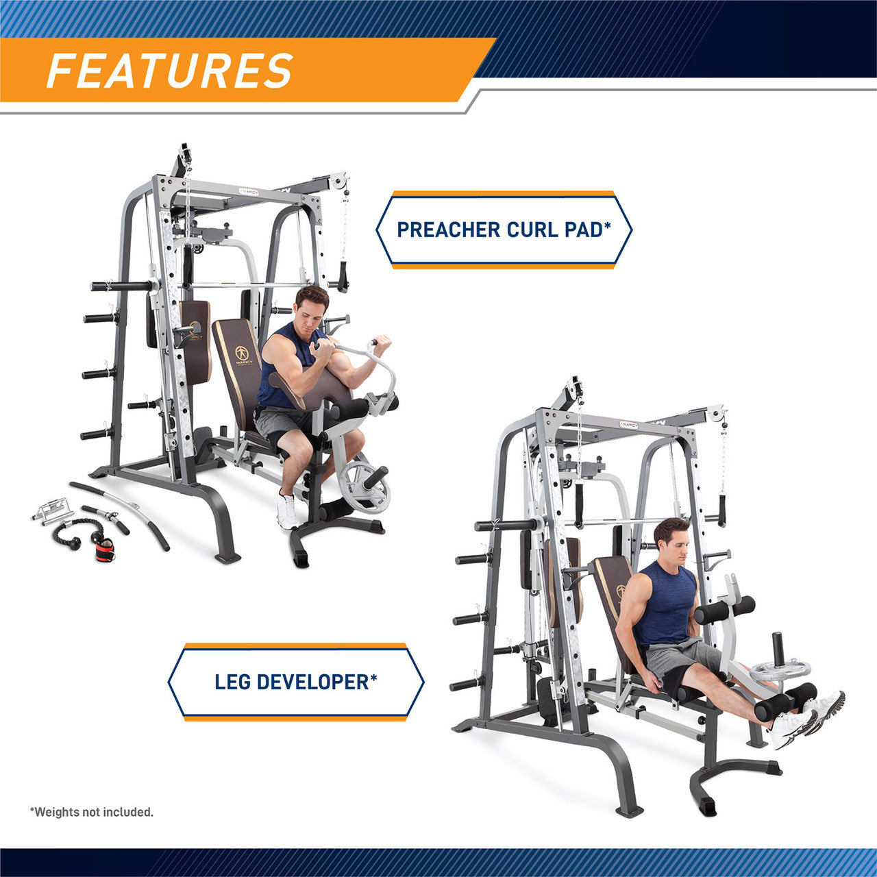 marcy-md-9010g-smith-machine-kraftstation-mit-bank-und-kabelzug image 5