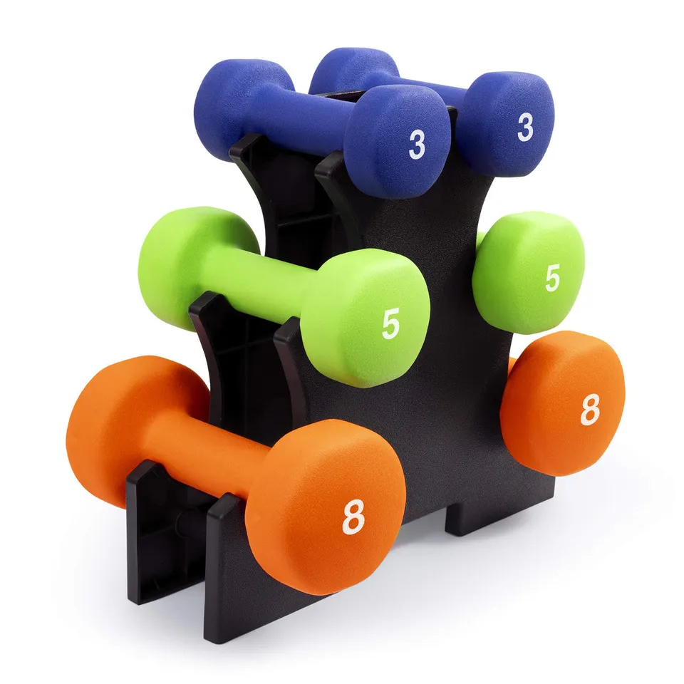 marcy-nds-32b-kurzhantelset-neopren-14-5-kg-mit-ablage image 1
